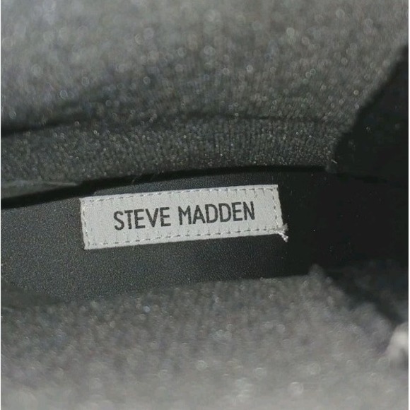 Steve Madden Flynn Black Leather Platform Ankle Boots Size 41/10.5 New C116 - Picture 9 of 11